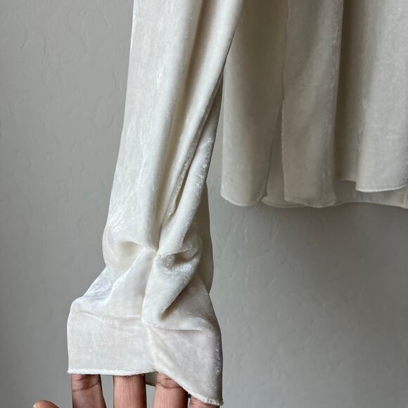 Forte Forte Turtleneck‎ Cream Italian Velvet Silk Blend Long Sleeve Top Size 1 - Picture 4 of 10